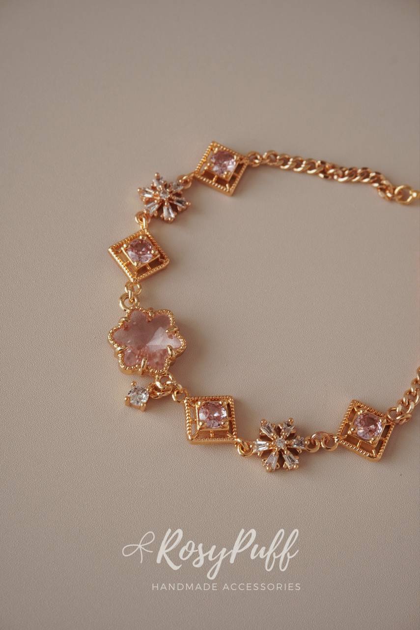 Christmas Pink Gems Bracelet