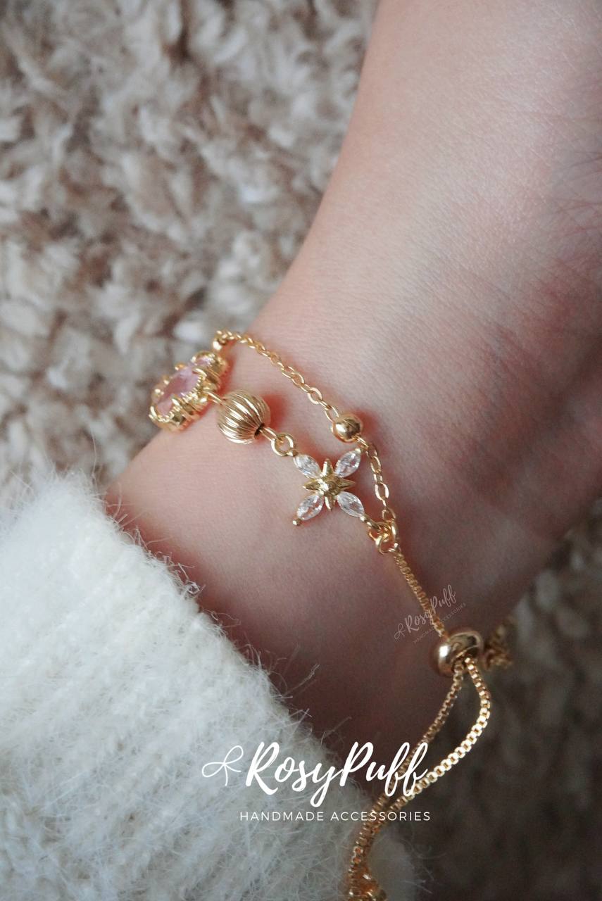 Snowy Stardust Bracelet In Pink 2.0