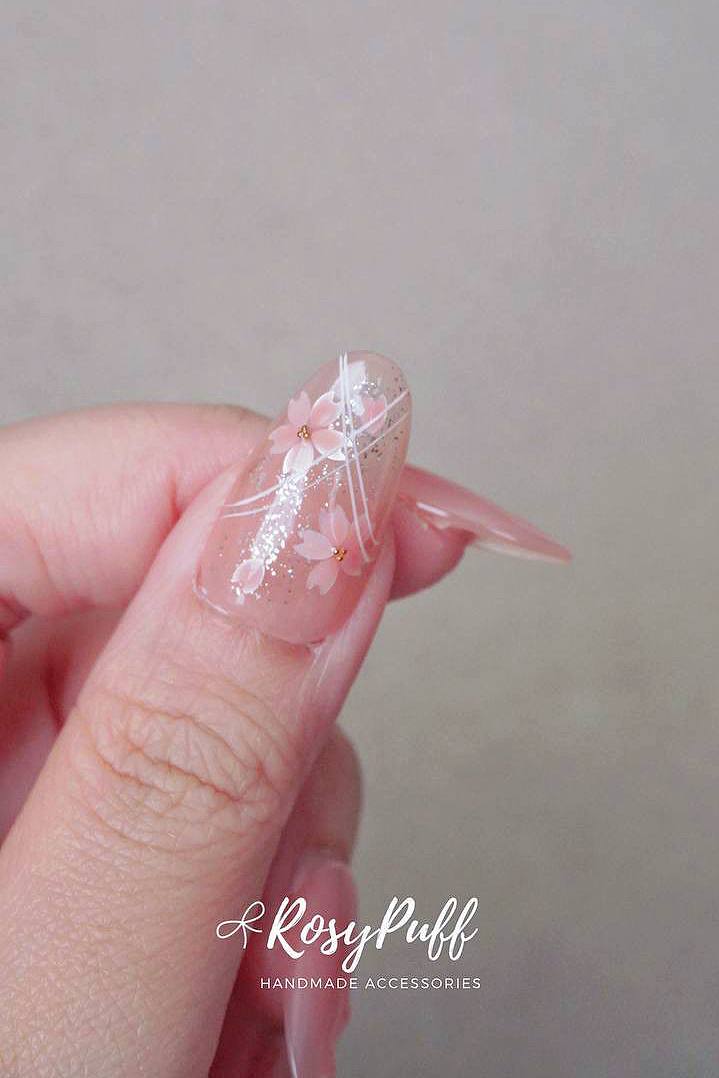 Sakura Petals Press-On Nails