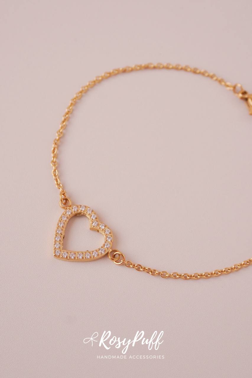 Bare Heart Bracelet In Gold
