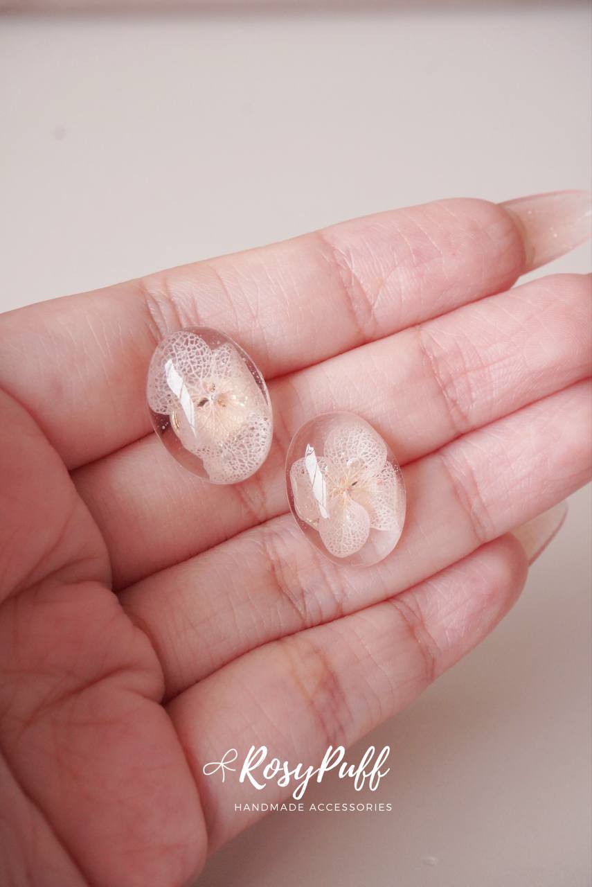 Fresh Pink Hydrangea Petals Earrings