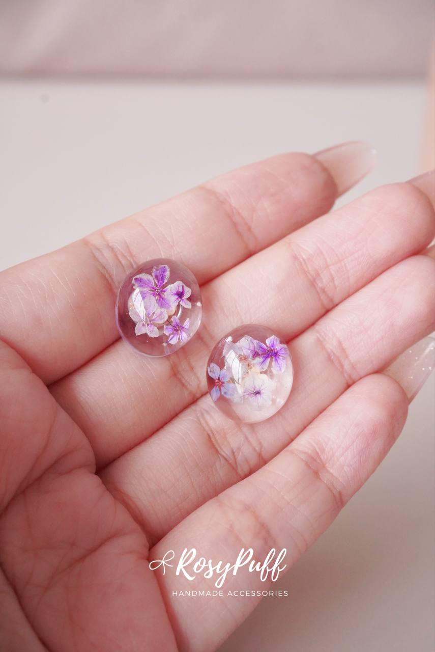 Petite Floral In Purple Earrings