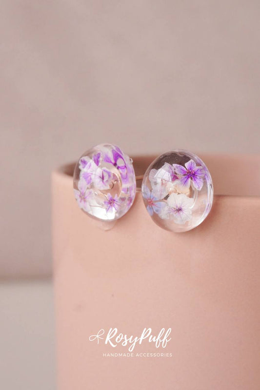 Petite Floral In Purple Earrings