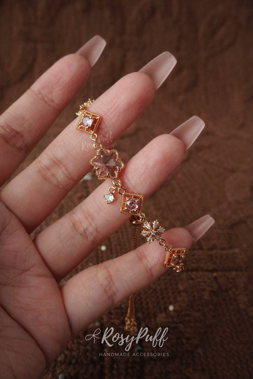 Christmas Pink Gems Bracelet