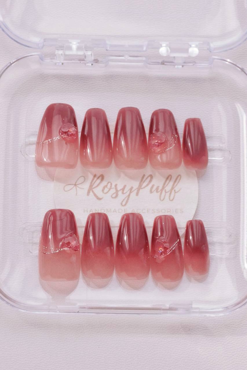 Ruby Heart Press-On Nails