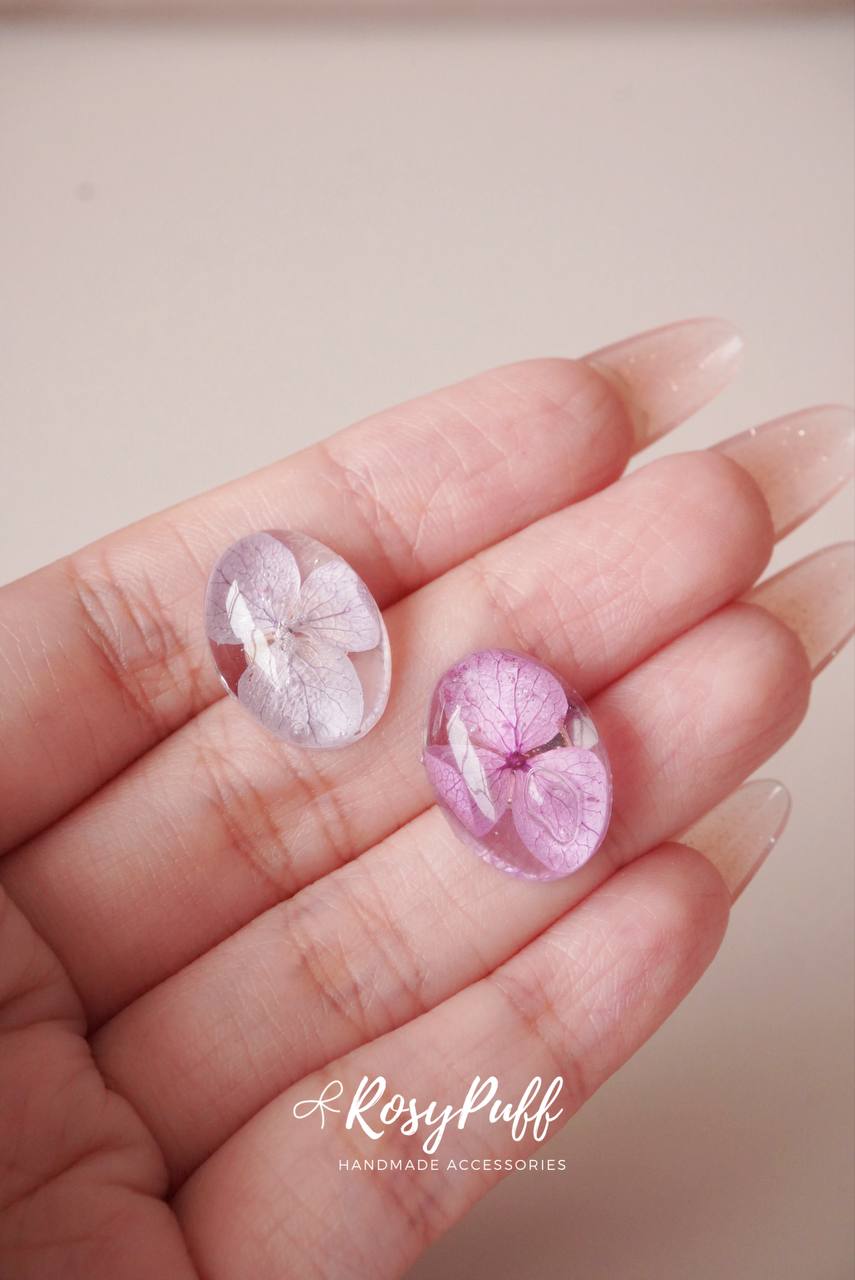 Fresh Violet Hydrangea Petals Earrings