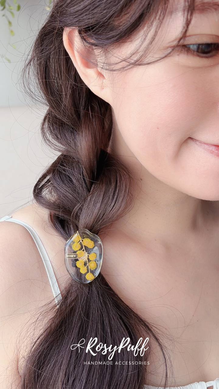 Yellow Baby Buds Elastic Hair Tie