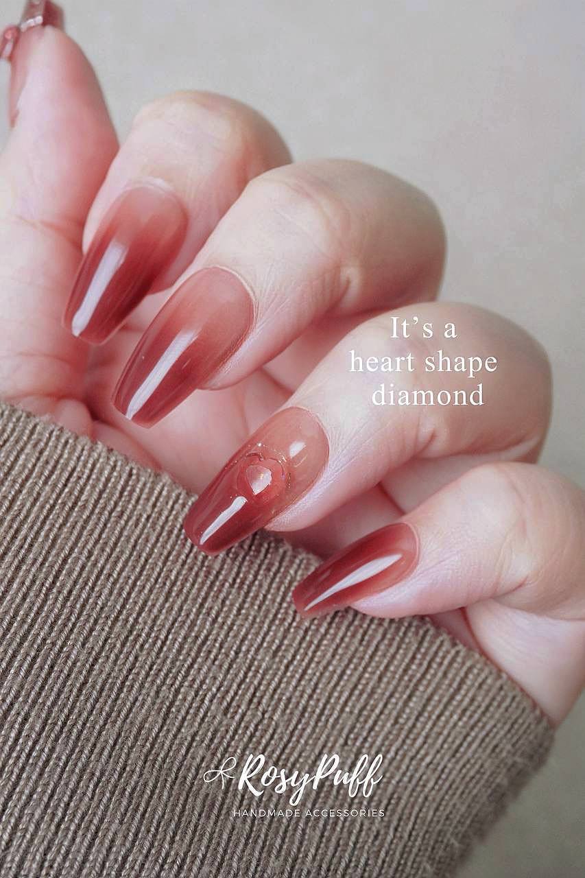 Ruby Heart Press-On Nails