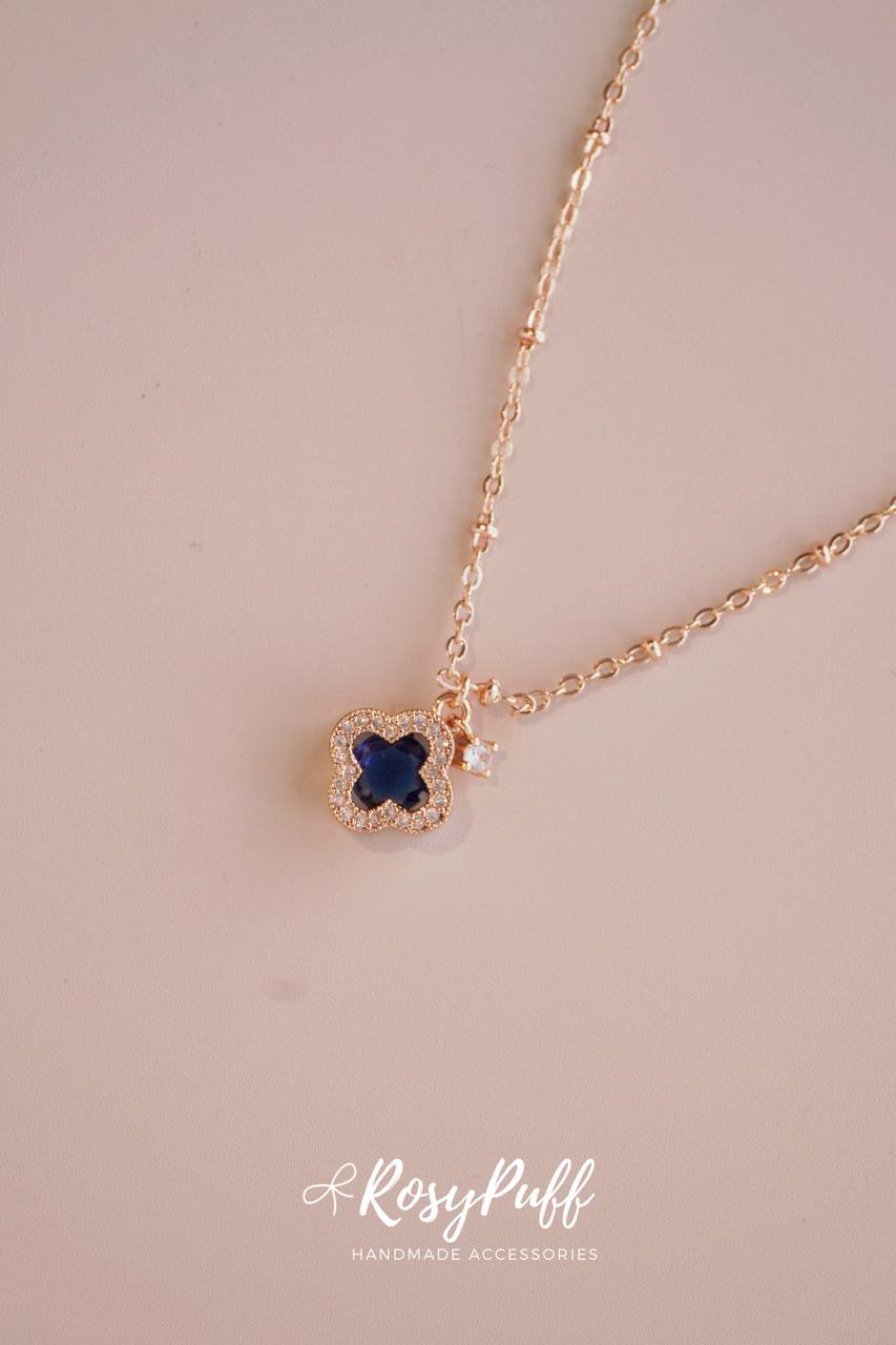Clovera Necklace In Navy Blue