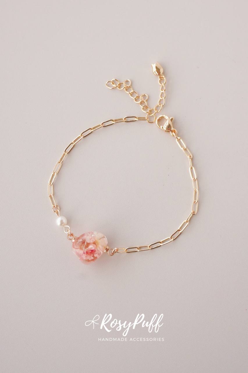Petite Pink Flowers Bracelet
