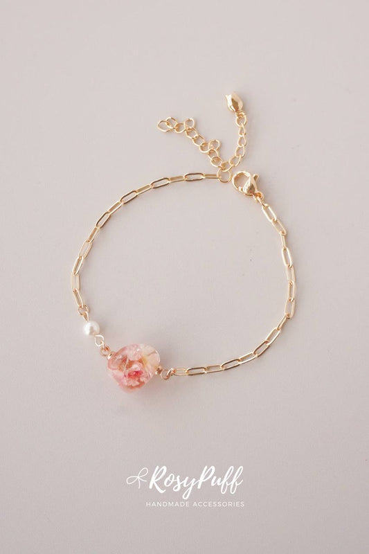 Petite Pink Flowers Bracelet