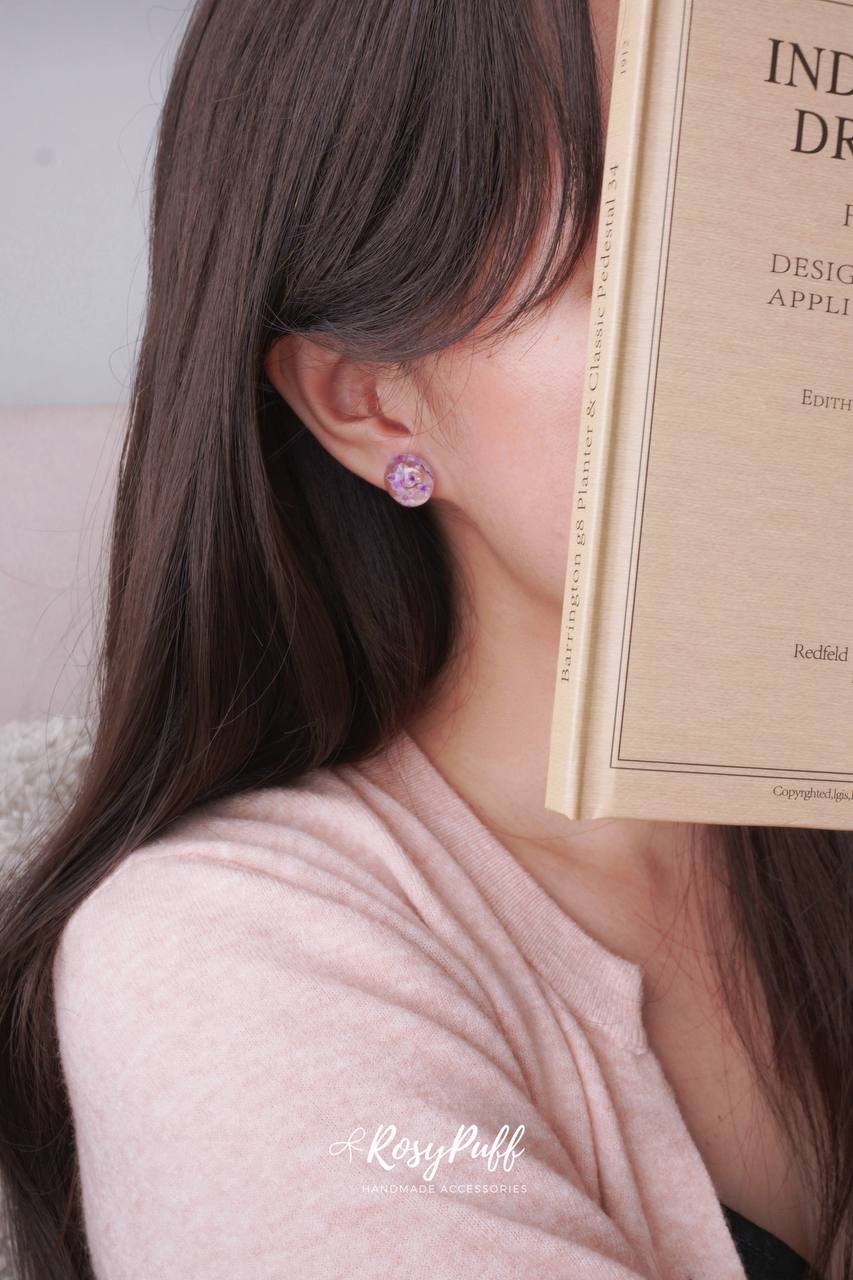 Petite Floral In Purple Earrings