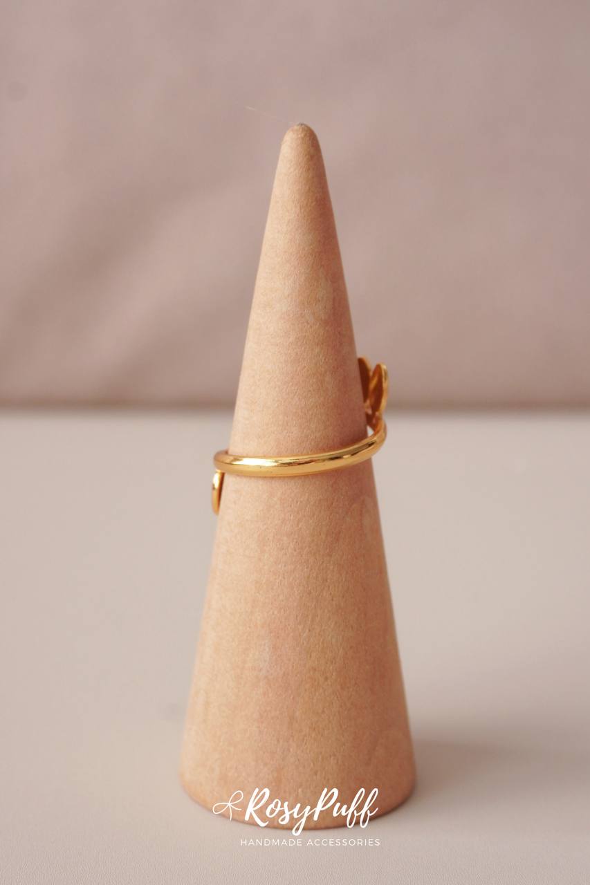 Double Laurel Leaf Ring In Gold