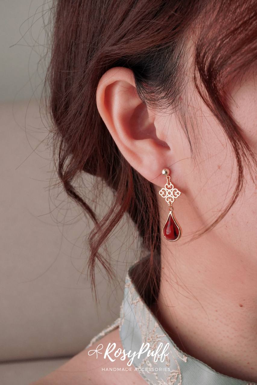 Lunar Red Earrings