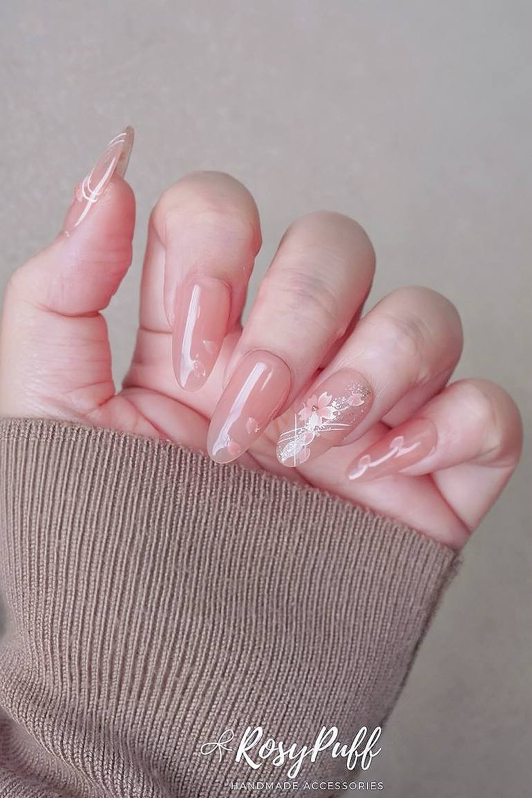 Sakura Petals Press-On Nails