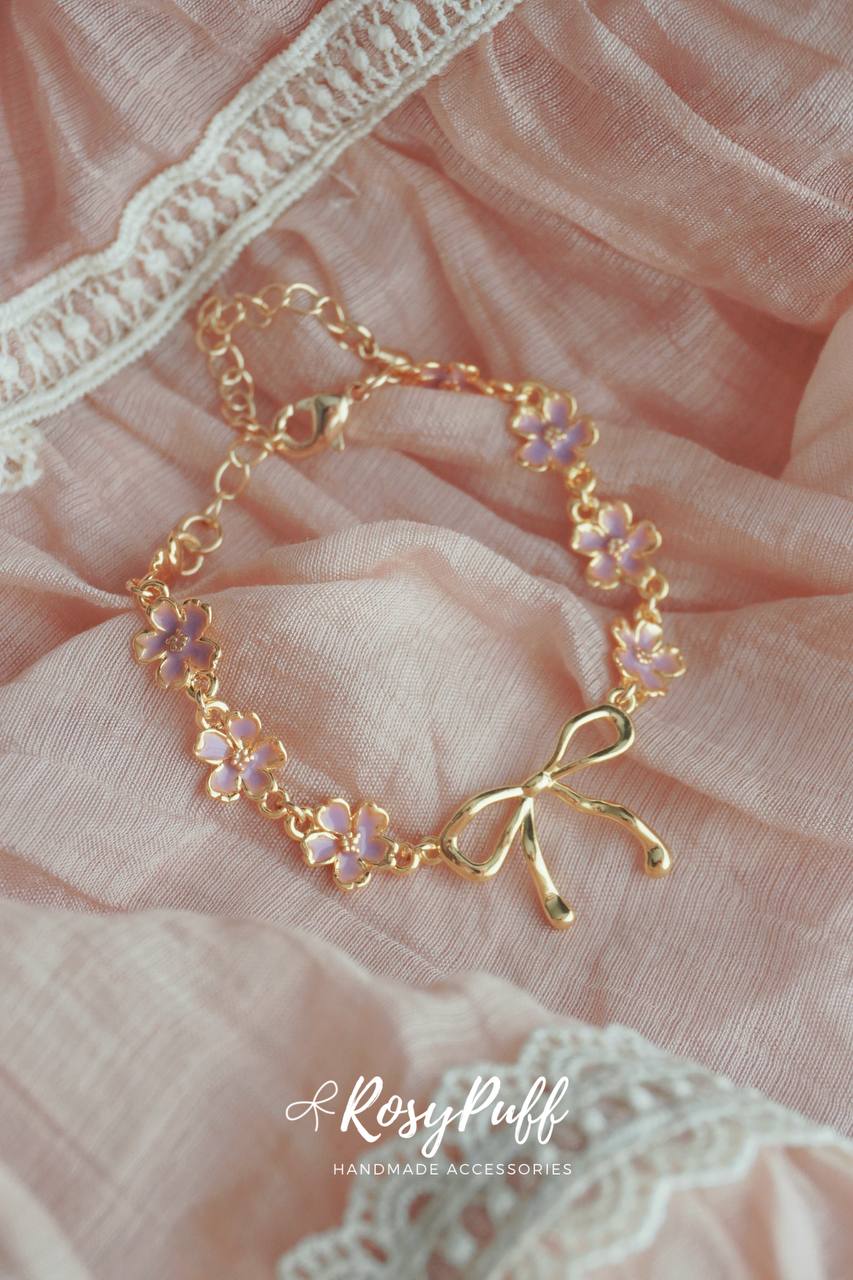 Violet Sakura Bow Bracelet