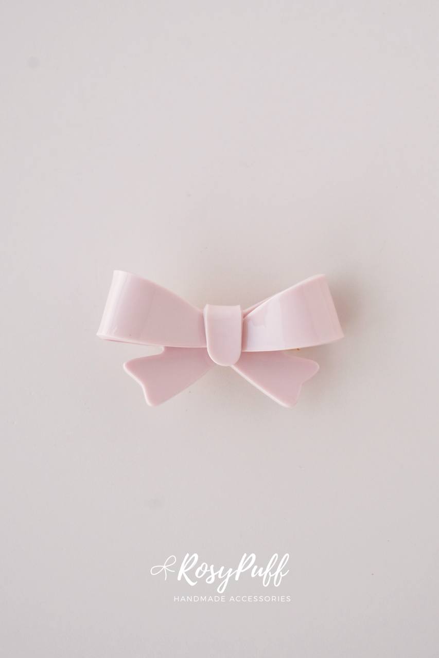 Petite Pink Bow Hair Clip