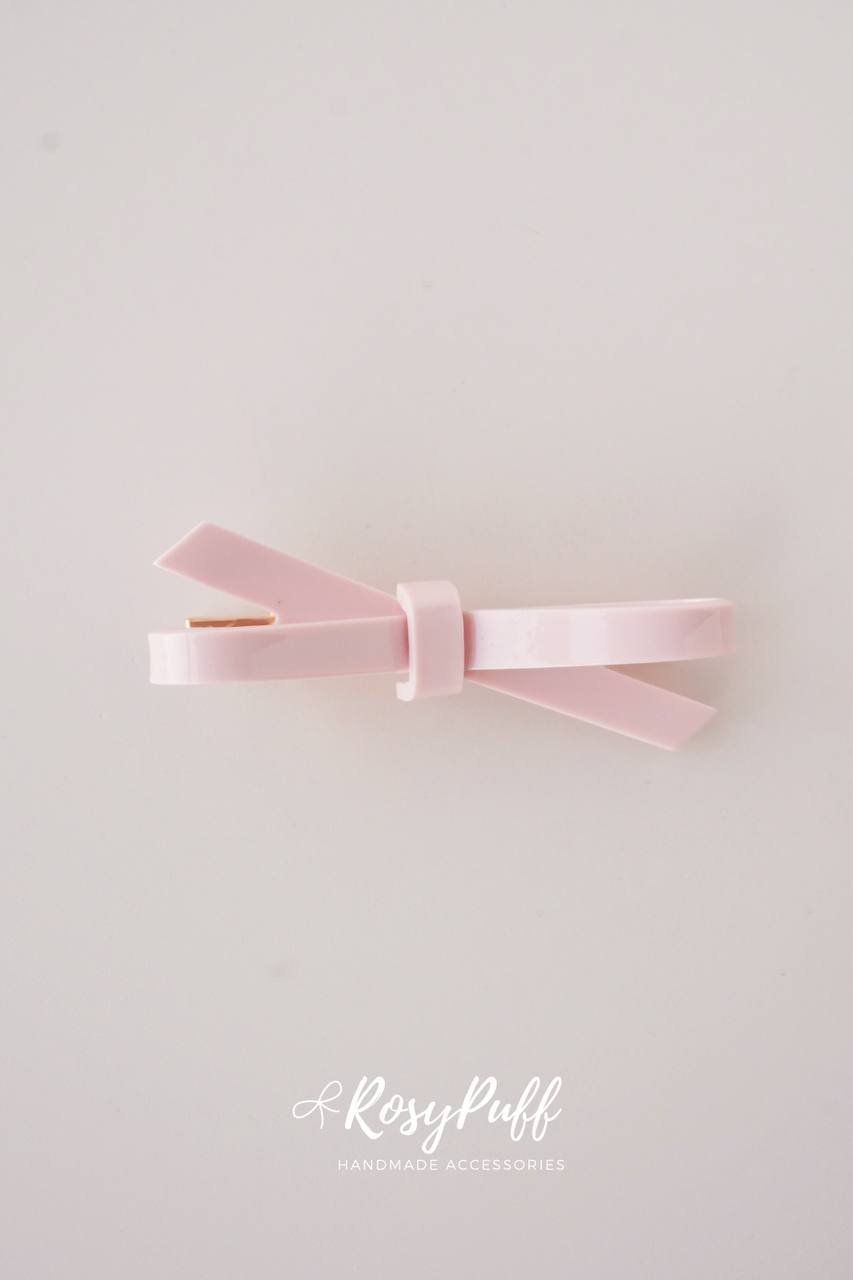 Lady Pink Bow Hair Clips