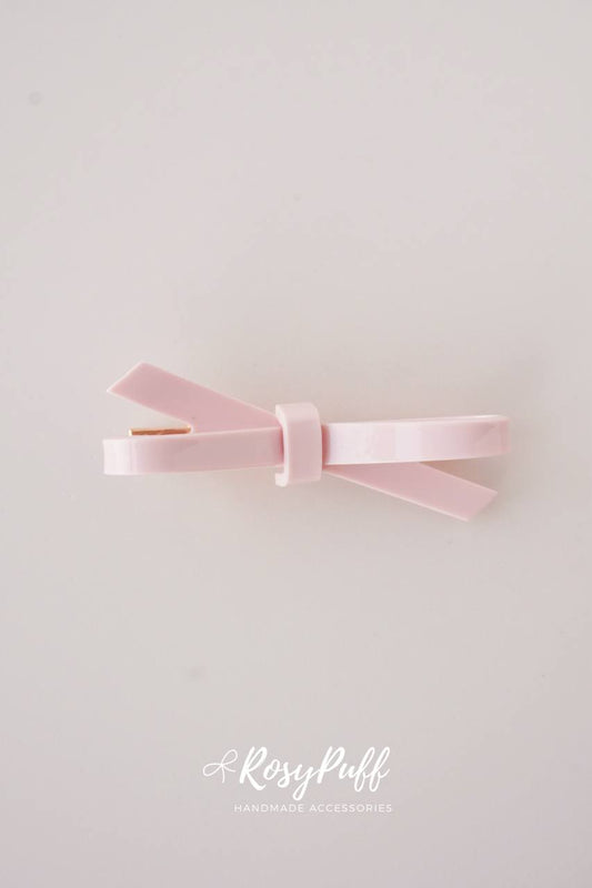 Lady Pink Bow Hair Clips
