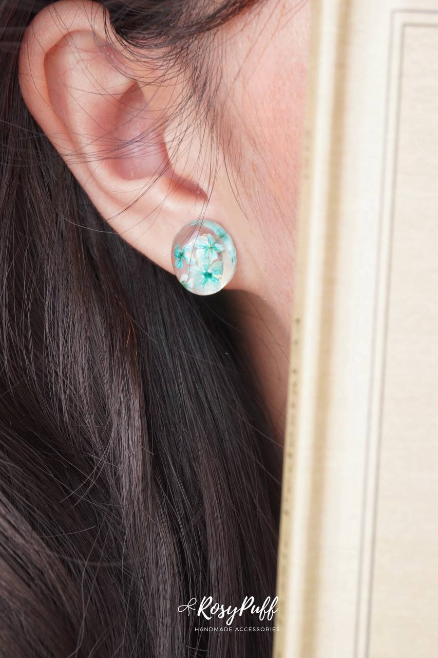 Petite Tiffany Blue Petals Earrings