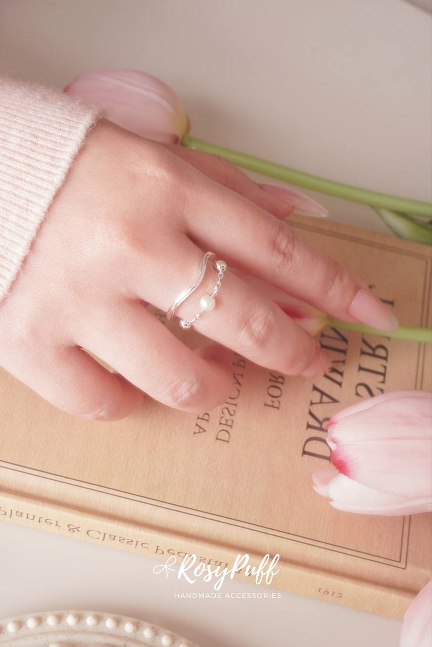 Bloom Aura Duo Layers Ring In Silver