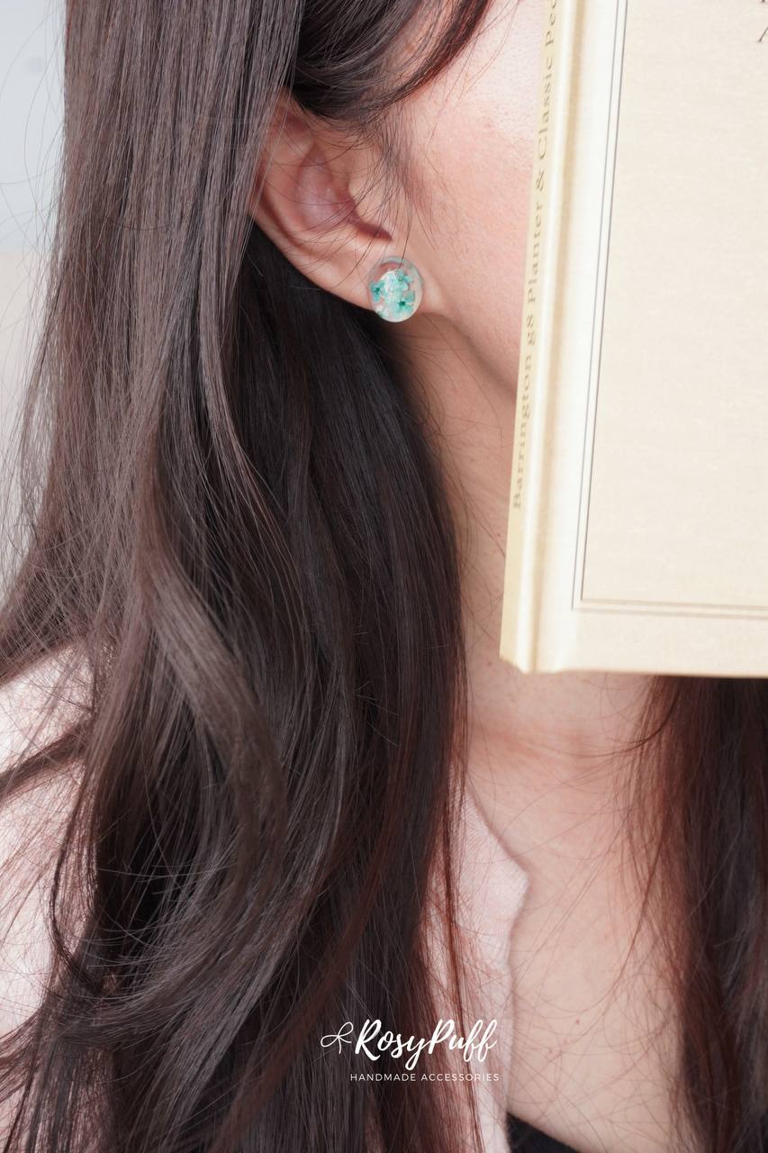 Petite Tiffany Blue Petals Earrings