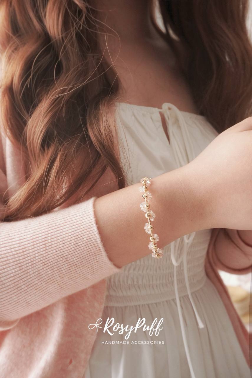 Pink Baby Breath Bracelet