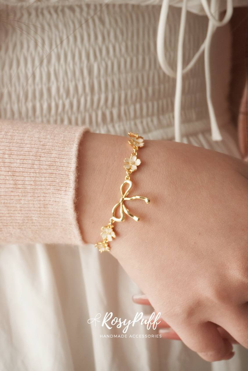 Pastel Pink Sakura Bow Bracelet