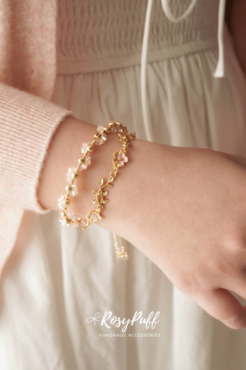Pink Baby Breath Bracelet