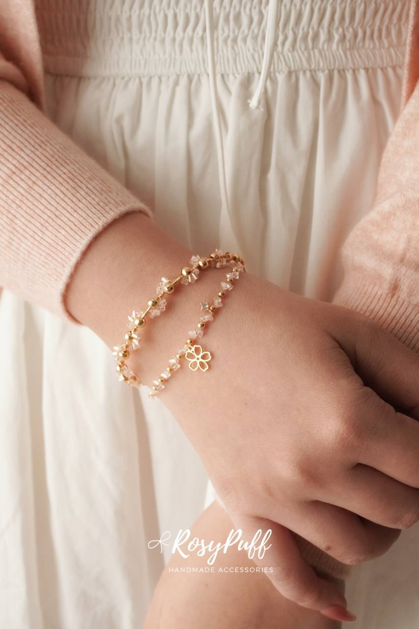 Pink Baby Breath Bracelet