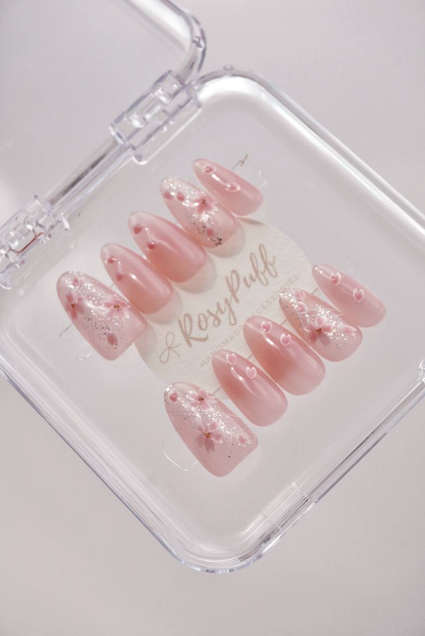 Sakura Petals Press-On Nails