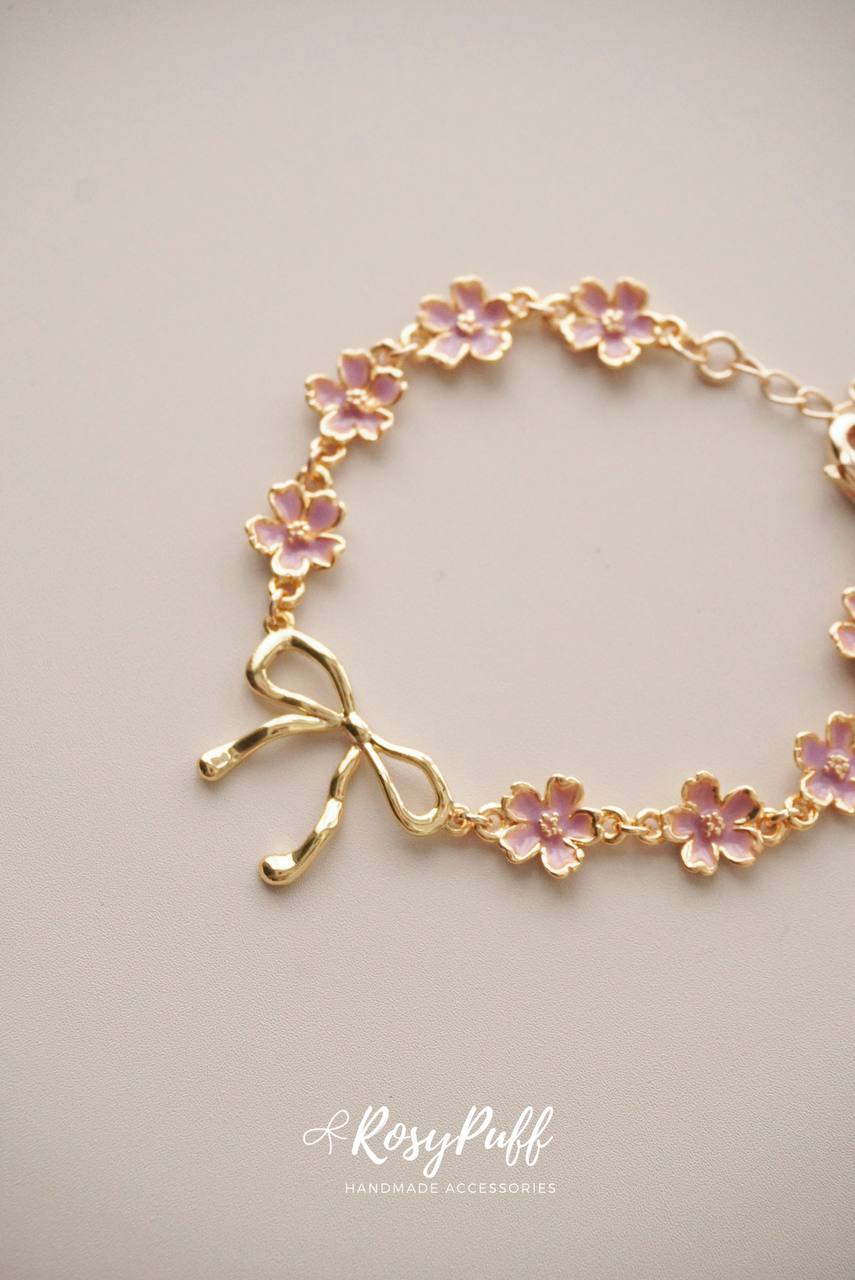 Violet Sakura Bow Bracelet